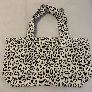 Aerie Black and White Leopard Shoulder Bag